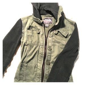 Army green/charcoal grey jacket